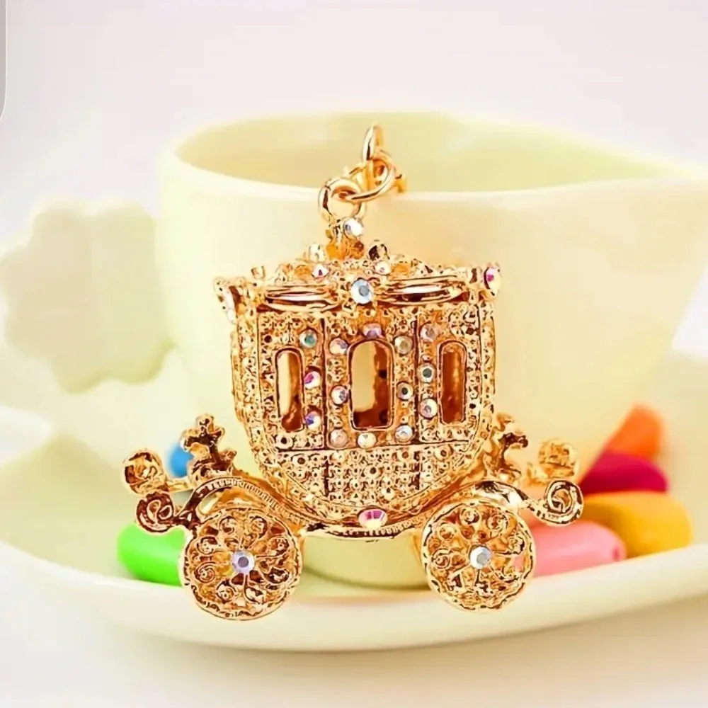 Elegant Gold Carriage Key Holder, NEW